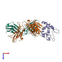 PDB entry 6o39 coloured by chain, top view.