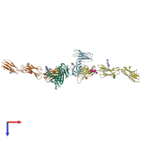 PDB entry 6o3o coloured by chain, top view.