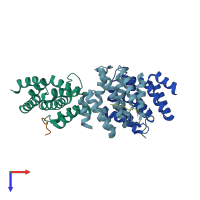 PDB entry 6o3y coloured by chain, top view.