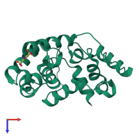 PDB entry 6o43 coloured by chain, top view.