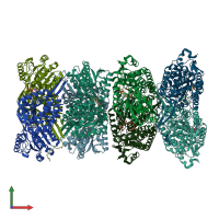 PDB entry 6o4e coloured by chain, front view.