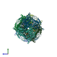PDB entry 6o4e coloured by chain, side view.