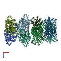 PDB entry 6o4e coloured by chain, top view.