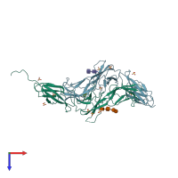 PDB entry 6o4p coloured by chain, top view.