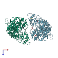 PDB entry 6o4w coloured by chain, top view.