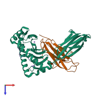 PDB entry 6o4y coloured by chain, top view.
