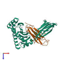 PDB entry 6o4z coloured by chain, top view.