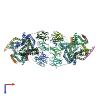 PDB entry 6o58 coloured by chain, top view.