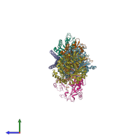 PDB entry 6o5m coloured by chain, side view.
