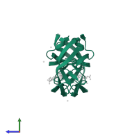 Peptidase A2 domain-containing protein in PDB entry 6o5x, assembly 1, side view.