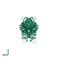 Acetylcholinesterase in PDB entry 6o66, assembly 1, side view.