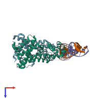 PDB entry 6o6p coloured by chain, top view.