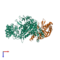 PDB entry 6o7d coloured by chain, top view.