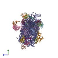 PDB entry 6o7k coloured by chain, side view.