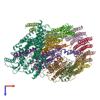 PDB entry 6o7t coloured by chain, top view.