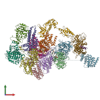 PDB entry 6o85 coloured by chain, front view.