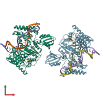 PDB entry 6o8e coloured by chain, front view.