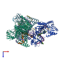 PDB entry 6o8g coloured by chain, top view.