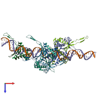 PDB entry 6o8q coloured by chain, top view.