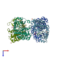 PDB entry 6o8u coloured by chain, top view.