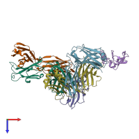 PDB entry 6o9h coloured by chain, top view.