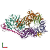 PDB entry 6o9m coloured by chain, front view.