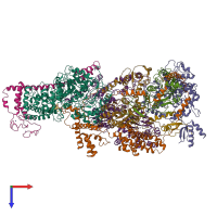 PDB entry 6o9m coloured by chain, top view.