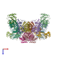 PDB entry 6o9z coloured by chain, top view.