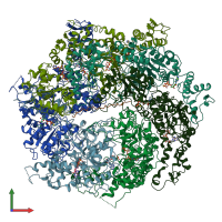 PDB entry 6oay coloured by chain, front view.