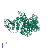 PDB entry 6ocj coloured by chain, top view.