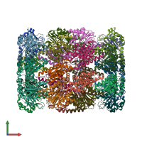 PDB entry 6ocw coloured by chain, front view.
