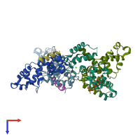 PDB entry 6ocx coloured by chain, top view.