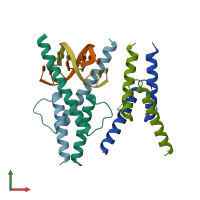 PDB entry 6od4 coloured by chain, front view.