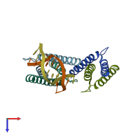 PDB entry 6od4 coloured by chain, top view.