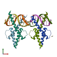 PDB entry 6od5 coloured by chain, front view.
