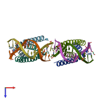 PDB entry 6od5 coloured by chain, top view.