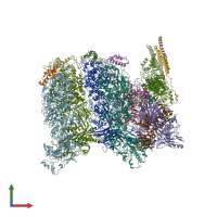 PDB entry 6odm coloured by chain, front view.