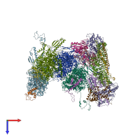 PDB entry 6odm coloured by chain, top view.