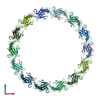 PDB entry 6oeg coloured by chain, front view.