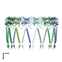 PDB entry 6oeg coloured by chain, top view.