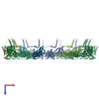 PDB entry 6oeh coloured by chain, top view.