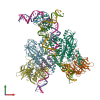 PDB entry 6oeq coloured by chain, front view.
