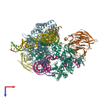 PDB entry 6oer coloured by chain, top view.