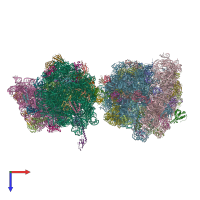 PDB entry 6of1 coloured by chain, top view.