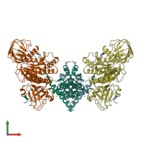 PDB entry 6of2 coloured by chain, front view.