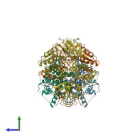 PDB entry 6of2 coloured by chain, side view.