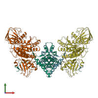 PDB entry 6of4 coloured by chain, front view.