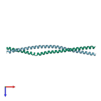 PDB entry 6ofp coloured by chain, top view.