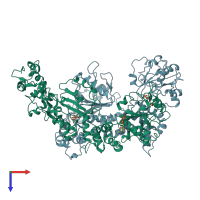 PDB entry 6og2 coloured by chain, top view.