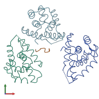 PDB entry 6og3 coloured by chain, front view.